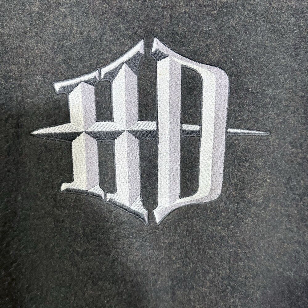 Vintage Harley Davidson Black Deep Pile Fleece V-Neck Sweatshirt Men's L 90s Y2K - Picture 6 of 9